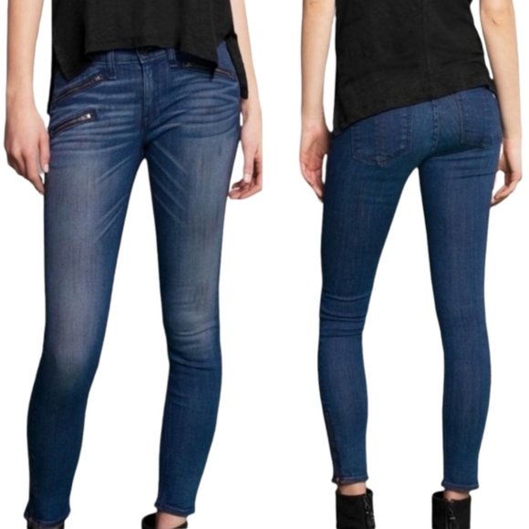 Rag & Bone Exposed Zipper Mid-rise Skinny Jeans Ankle Zip 27 - Picture 1 of 10